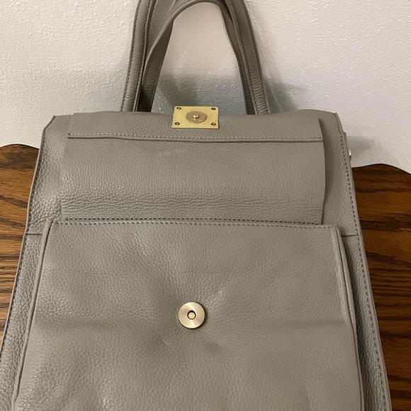 Kenneth Cole New York Christie Leather Tote Handbag – Light Gray - Picture 8 of 8